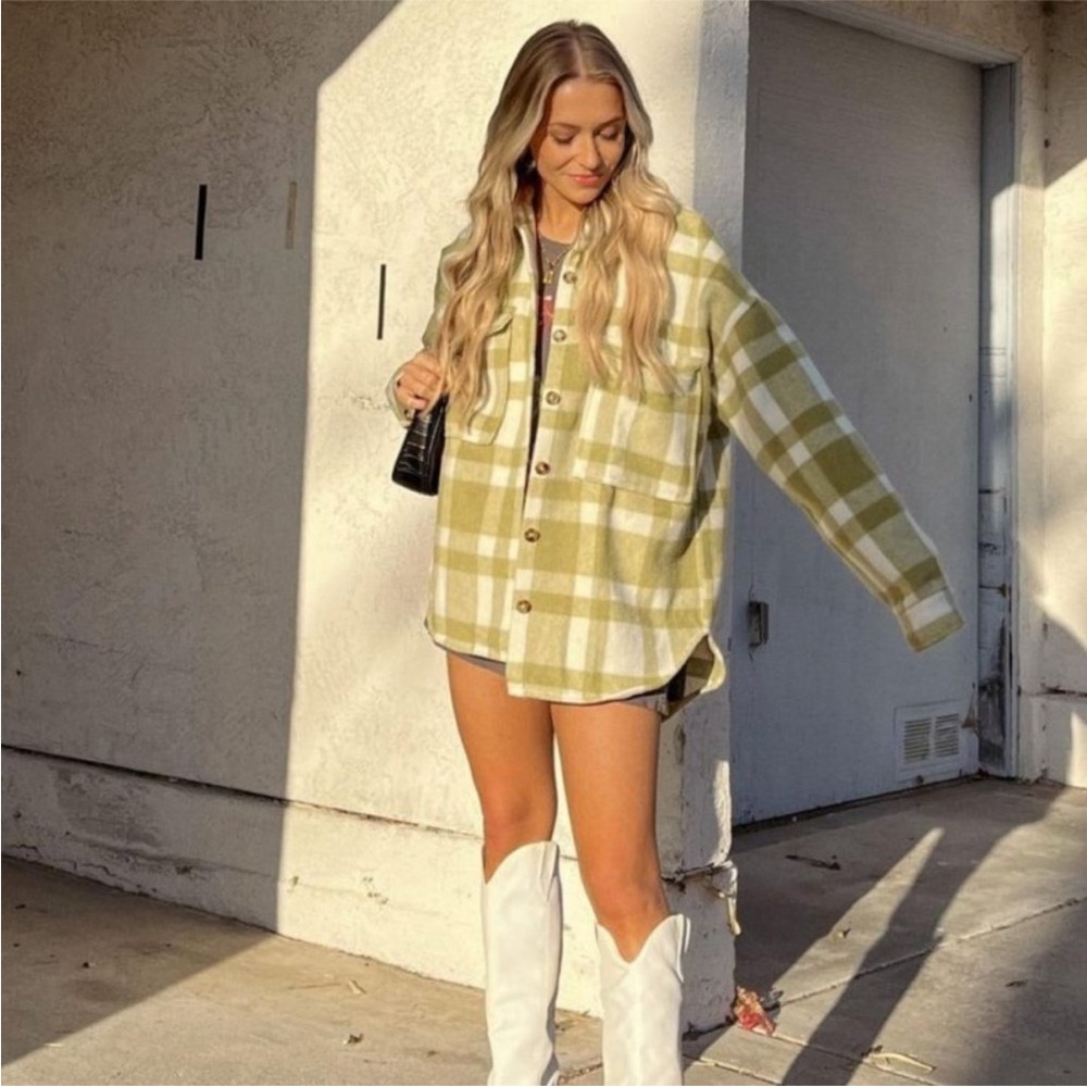 12th Tribe Plaid Button-Up Jacket